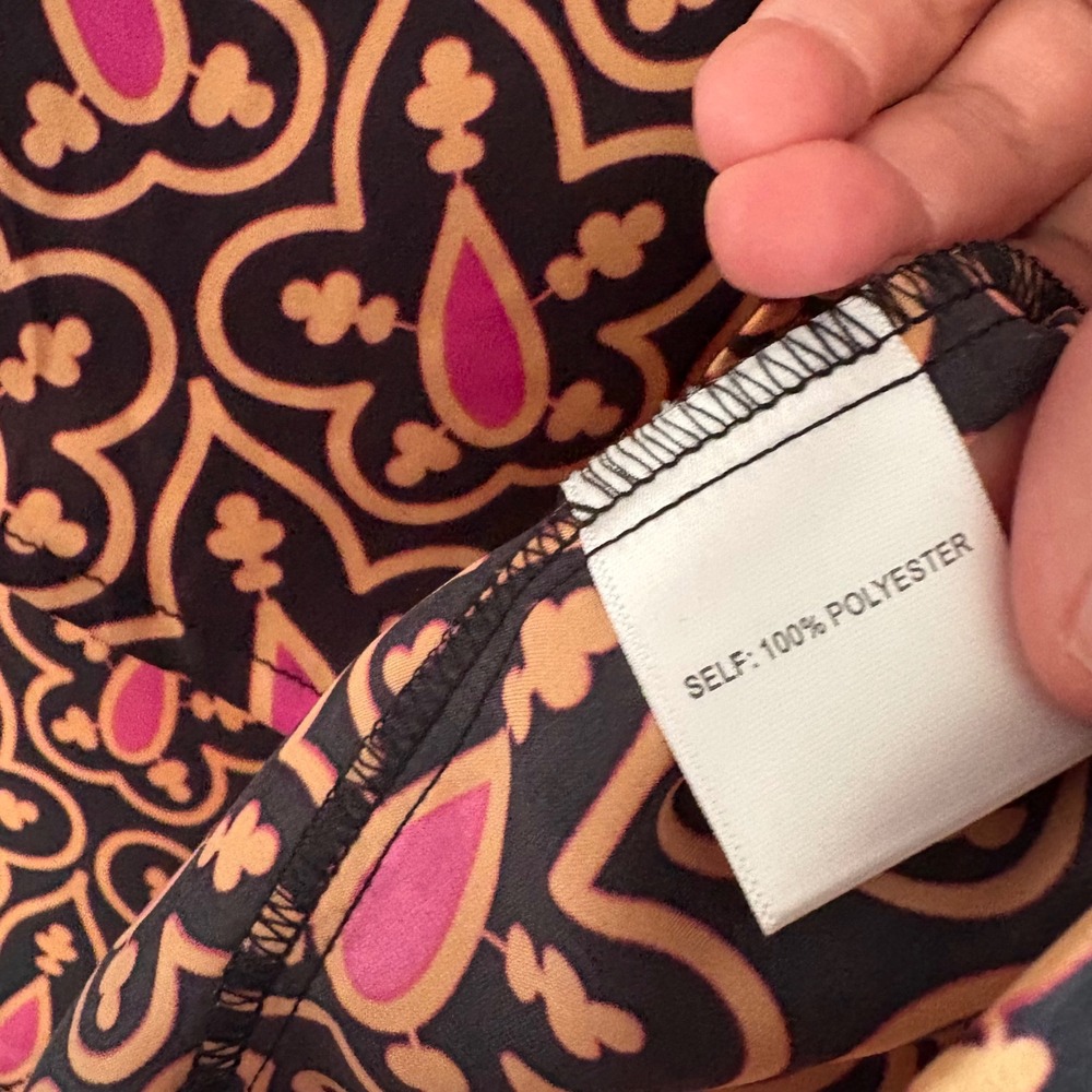 NEW Rose + Olive Womens XL Geometric Print Long Sleeve Button Up Blouse Artsy - Picture 5 of 8
